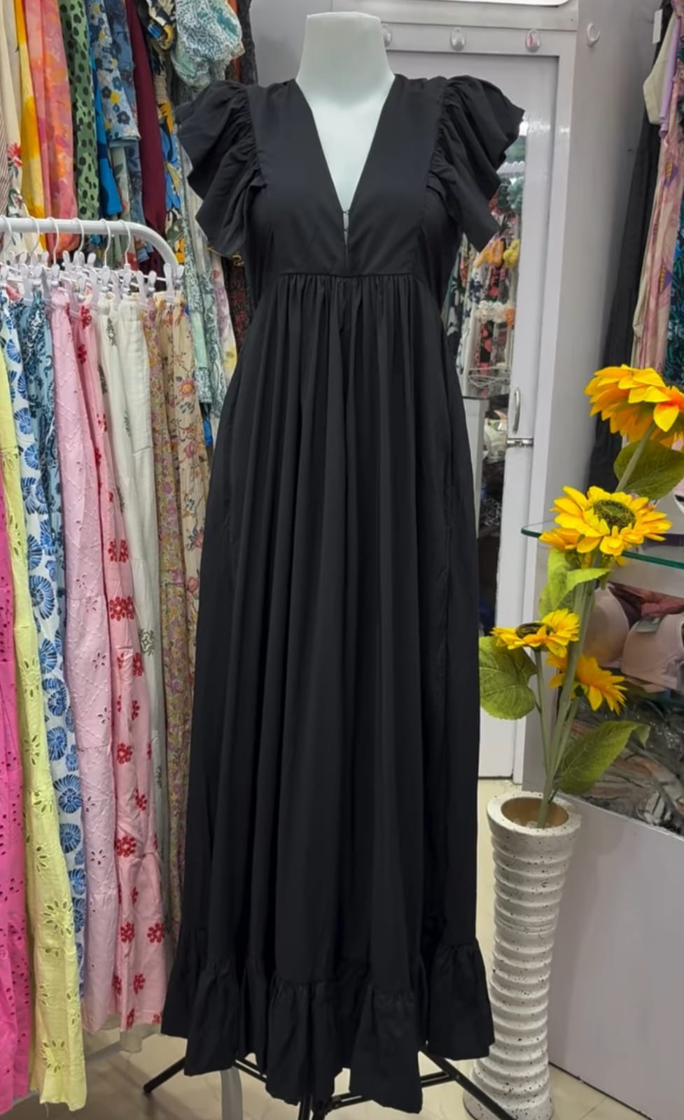 Black middy dress